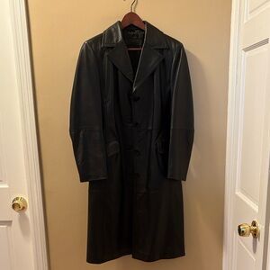 Women's Black Leather Coat